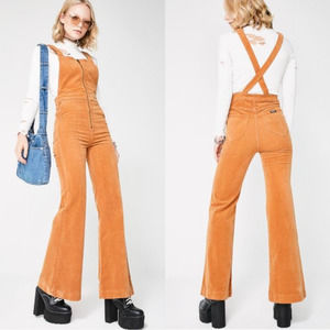 Rolla's EastCoast Flare Tan Corduroy 70s High Rise Overalls Size 25 / AU 7
